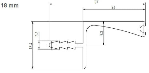 Profil mâner VELLO corpuri suspendate, 3 m, gri