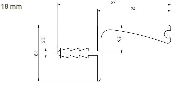 Profil mâner VELLO corpuri suspendate, 3 m, gold