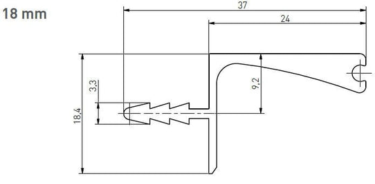 Profil mâner VELLO corpuri suspendate, 3 m, gold