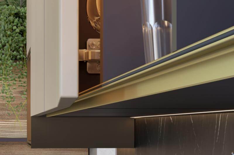 Profil mâner VELLO corpuri suspendate, 3 m, gold