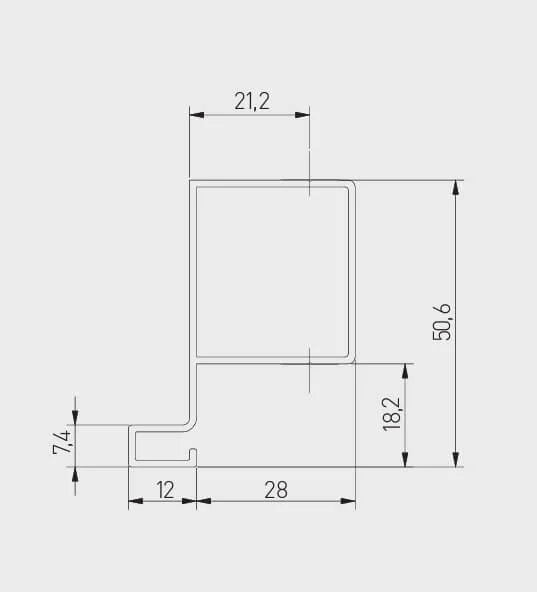 Profil mâner vertical de margine VELLO TJ, 3 m, inox