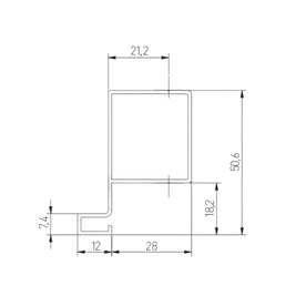 Profil mâner vertical de margine VELLO TJ, 3 m, alb