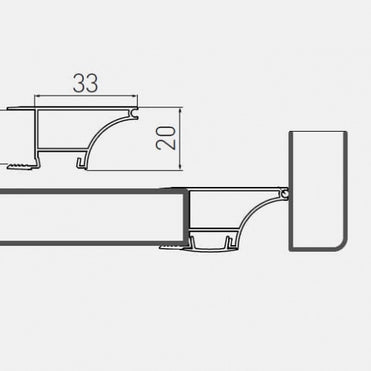 Profil mâner corp suspendat GLAX, bandă LED, 3 m, PAL 18 mm, inox