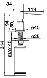 Dozator detergent bucătărie Blanco LATO Silgranit Look - alb/crom HD