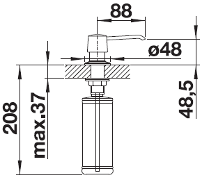 Dozator detergent bucătărie Blanco YANO – crom
