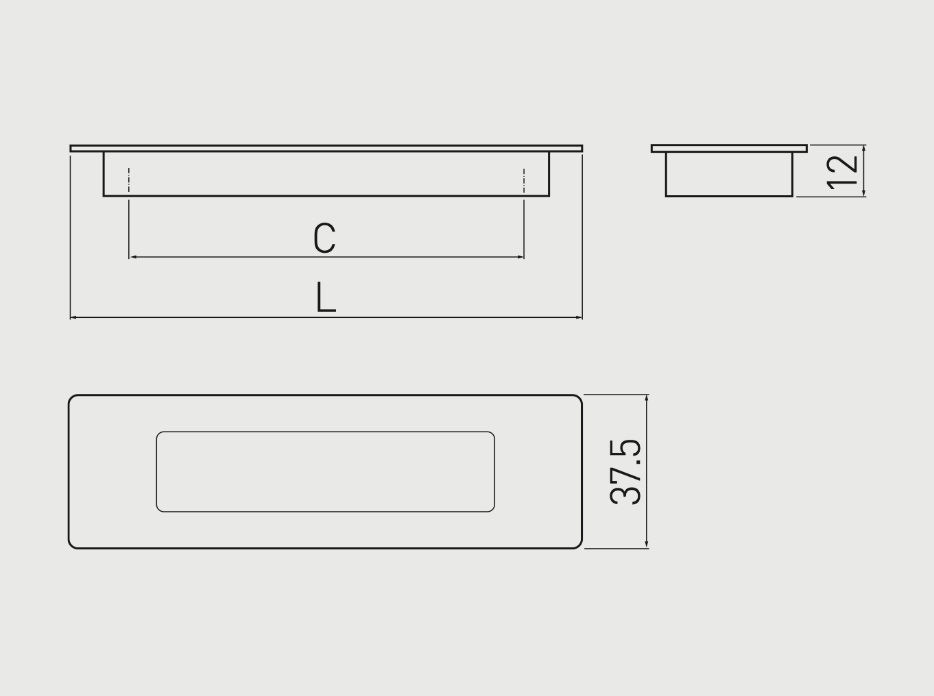 Mâner mobilă îngropat E6 128 mm, aluminiu