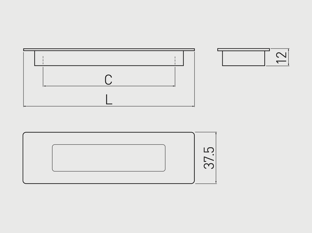 Mâner mobilă îngropat E6 128 mm, aluminiu