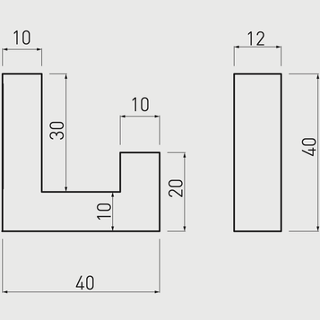 Agățătoare cuier K2201 12x40 mm, negru mat