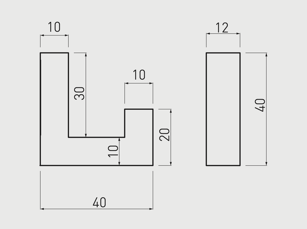 Agățătoare cuier K2201 12x40 mm, negru mat