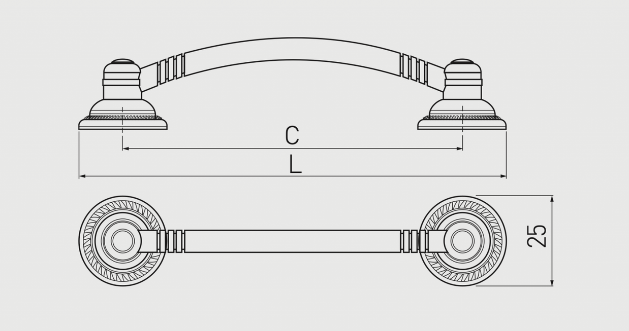 Mâner mobilă RENNES – alamă periată