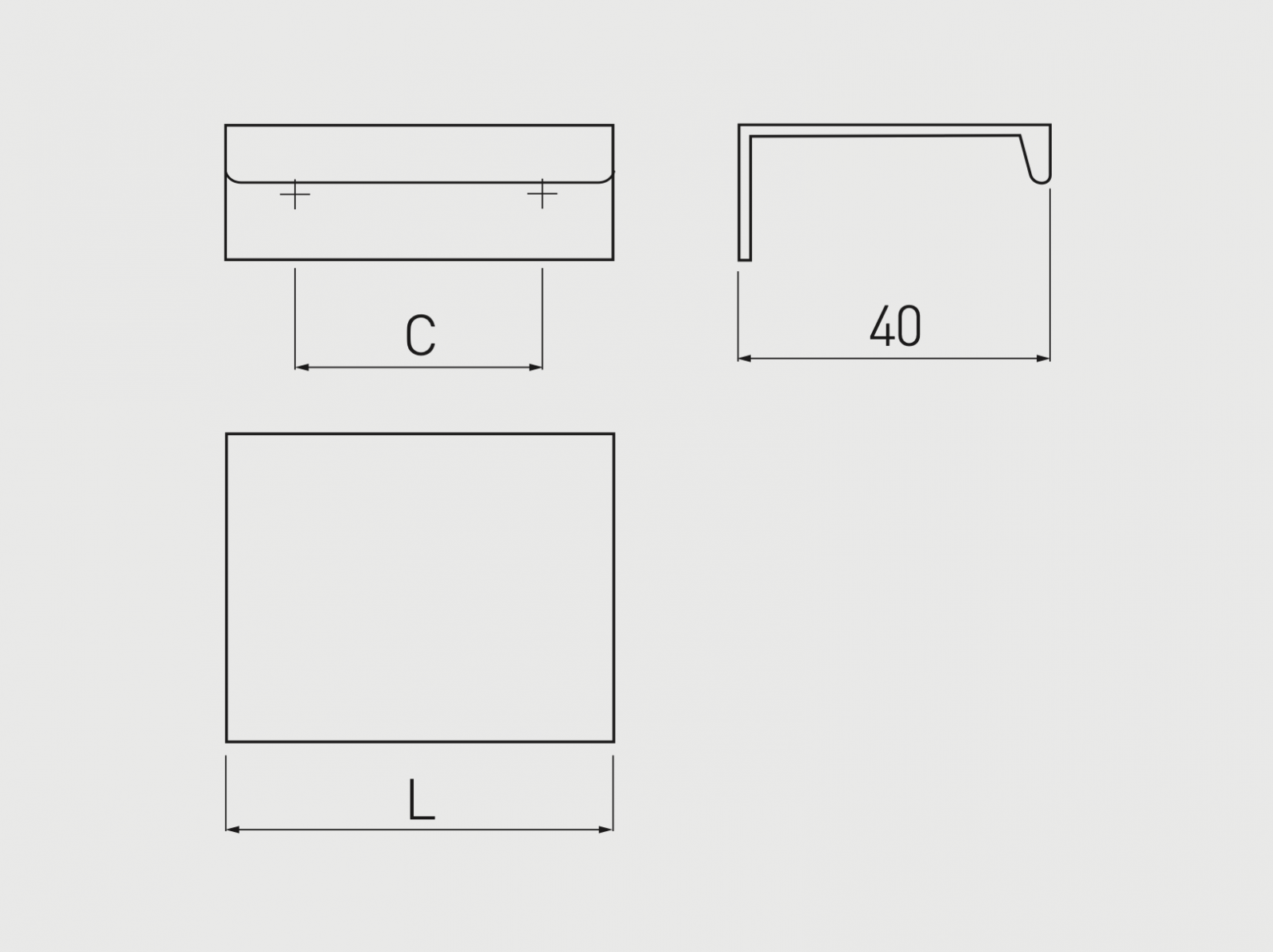 Mâner mobilă HEXI, negru mat