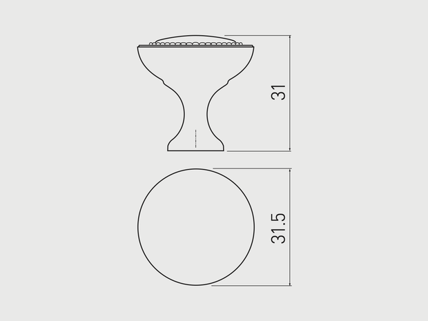 Buton mobilă IMPERIA 31x31 mm, negru mat