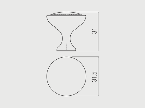 Buton mobilă IMPERIA 31x31 mm, negru mat