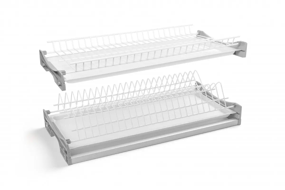 Scurgător (picurător) vase BASIC 900 mm, două rafturi, alb