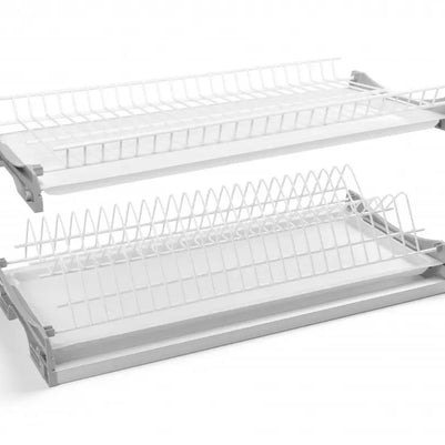 Scurgător (picurător) vase BASIC 900 mm, două rafturi, alb