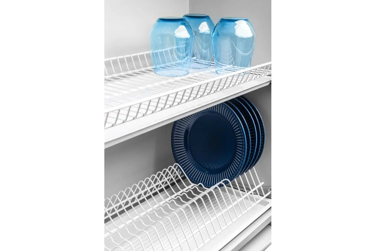 Scurgător (picurător) vase BASIC 900 mm, două rafturi, alb