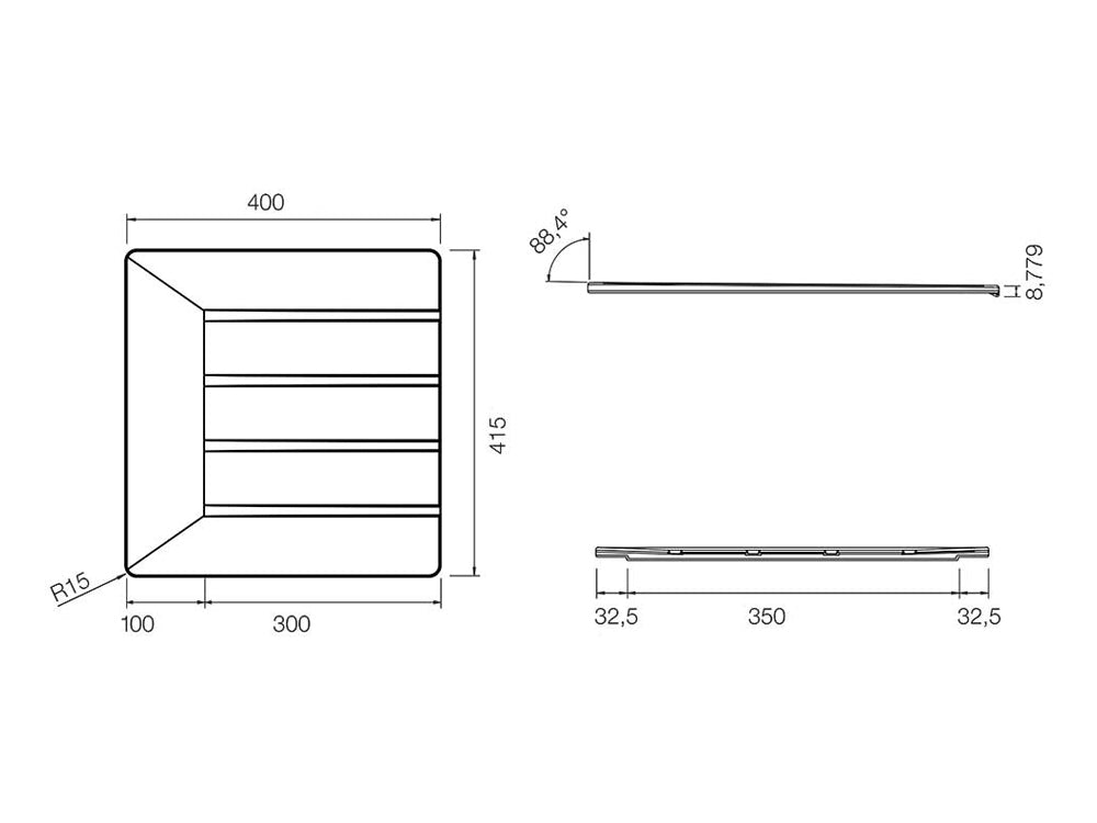 Scurgător vase Schock din silicon negru mat 415 x 400 x 9 mm