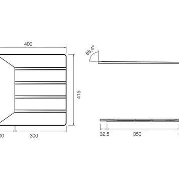 Scurgător vase Schock din silicon negru mat 415 x 400 x 9 mm