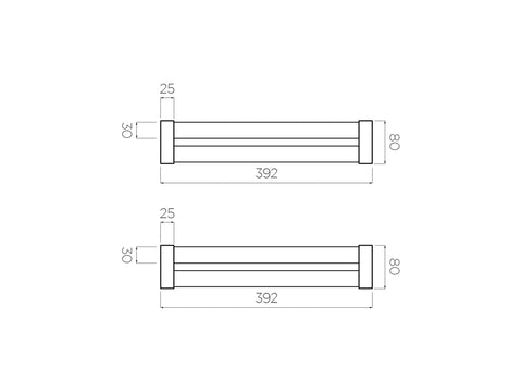Set suport scurgător Schock inox negru 392 x 80 x 12 mm