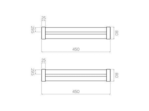 Set suport scurgător Schock inox negru 450 x 80 x 12 mm