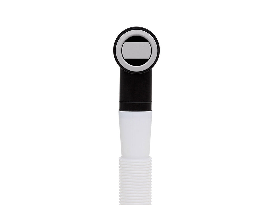 Sifon Save Space + Easy Clean cu mască pentru scurgere, pentru chiuvete sub blat și pe blat Slim compozit, cu 1 cuvă – preaplin rotund