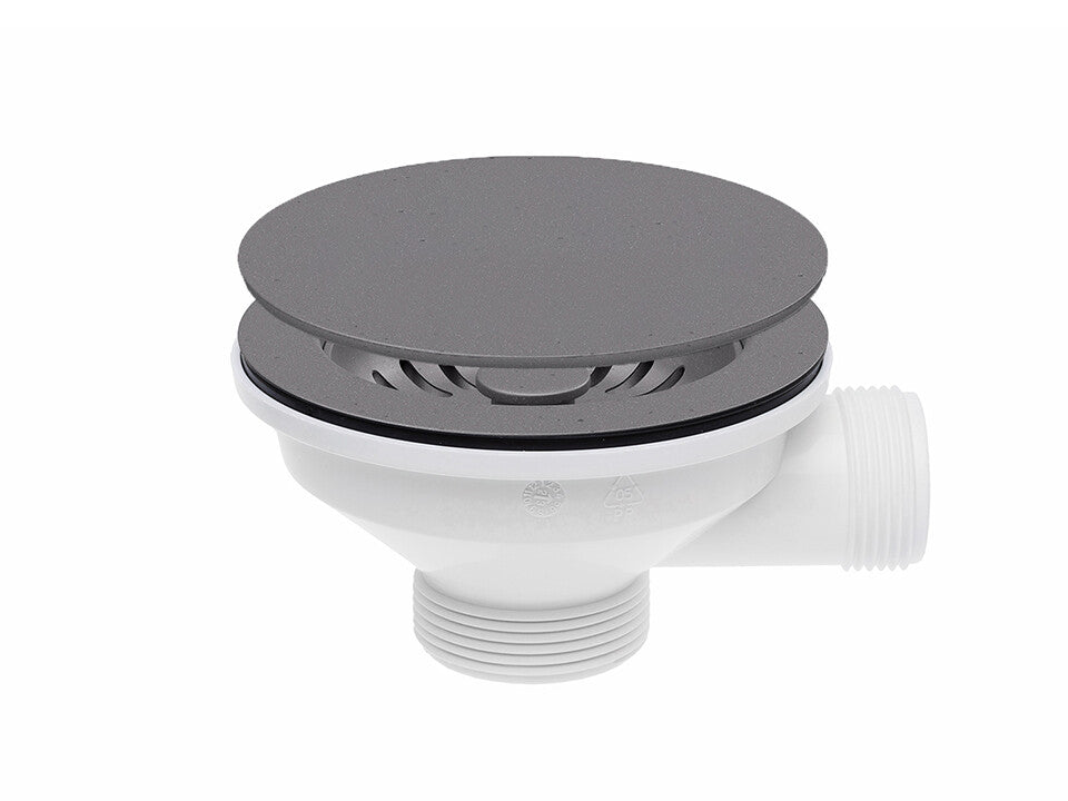Sifon Save Space + Easy Clean cu mască pentru scurgere, pentru chiuvete sub blat și pe blat Slim compozit, cu 1 cuvă – preaplin rotund