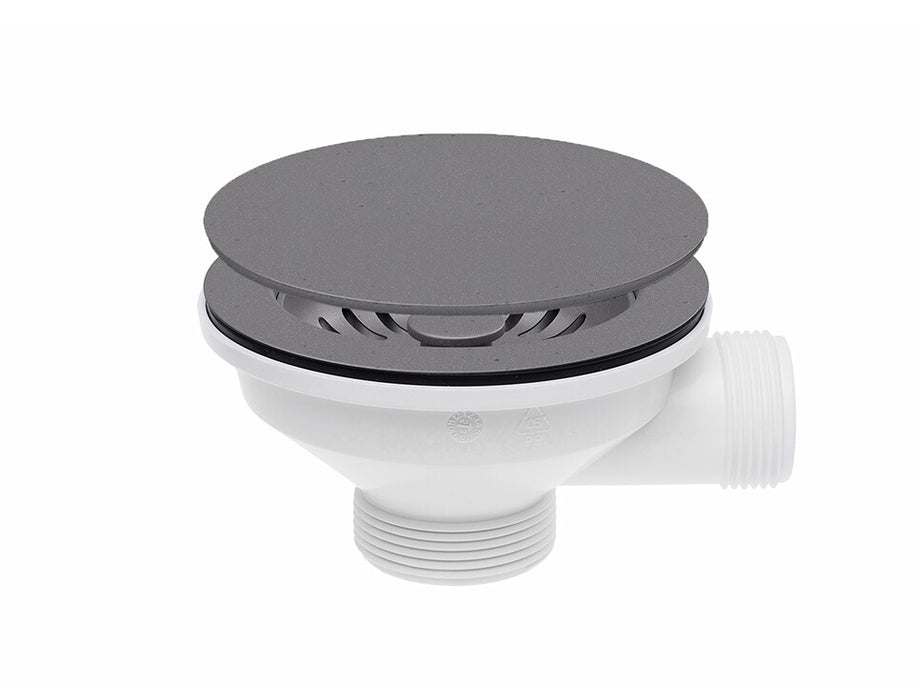 Sifon Save Space + Easy Clean cu mască pentru scurgere, pentru chiuvete sub blat și pe blat Slim compozit, cu 1 cuvă – preaplin rotund