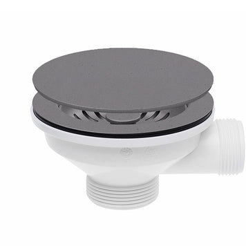 Sifon Save Space + Easy Clean cu mască pentru scurgere, pentru chiuvete sub blat și pe blat Slim compozit, cu 1 cuvă – preaplin rotund