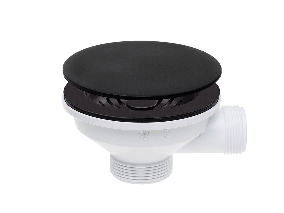Sifon Save Space + Easy Clean cu mască pentru scurgere, pentru chiuvete sub blat și pe blat Slim compozit, cu 1 cuvă – preaplin rotund