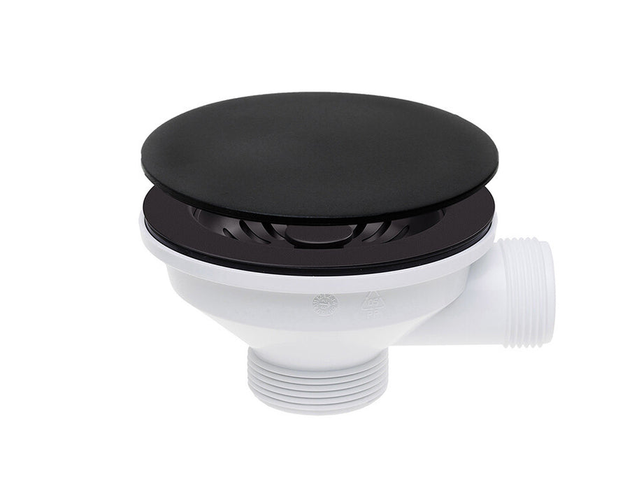 Sifon Save Space + Easy Clean cu mască pentru scurgere, pentru chiuvete sub blat și pe blat Slim compozit, cu 1 cuvă – preaplin rotund