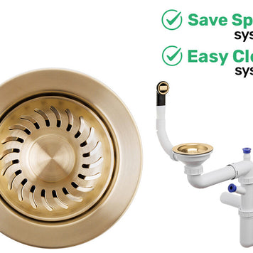 Sifon Save Space + Easy Clean pentru chiuvete sub blat și pe blat Slim cu 1 cuvă – preaplin rotund