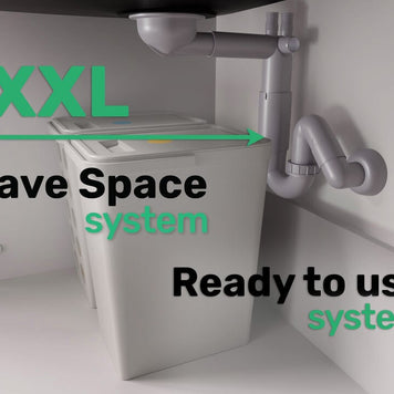 Sifon Save Space cu cuvă simplă telescopic manual – preaplin rotund