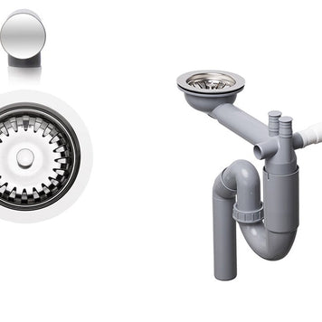 Sifon Save Space cu cuvă simplă telescopic manual – preaplin rotund