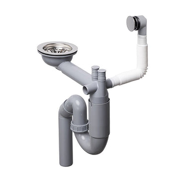 Sifon Save Space cu cuvă simplă telescopic manual – preaplin rotund