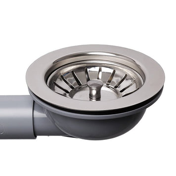 Sifon Save Space cu cuvă simplă telescopic manual – preaplin rotund