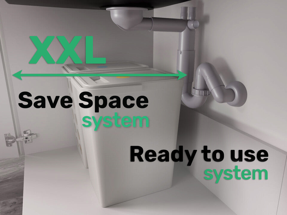 Sifon Save Space cu cuva simplă, telescopic, automat – preaplin dreptunghiular