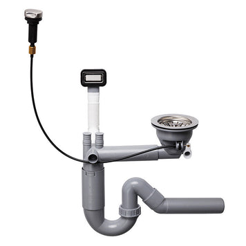 Sifon Save Space cu cuva simplă, telescopic, automat – preaplin dreptunghiular