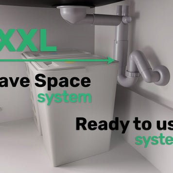 Sifon Save Space cuvă simplă telescopic manual cu mască – preaplin dreptunghiular