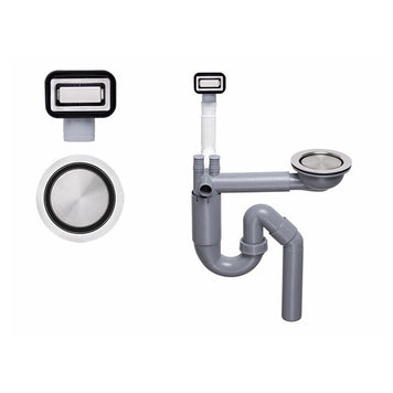 Sifon Save Space cuvă simplă telescopic manual cu mască – preaplin dreptunghiular