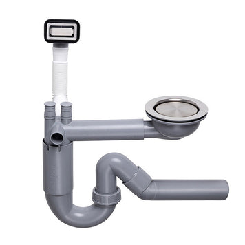 Sifon Save Space cuvă simplă telescopic manual cu mască – preaplin dreptunghiular