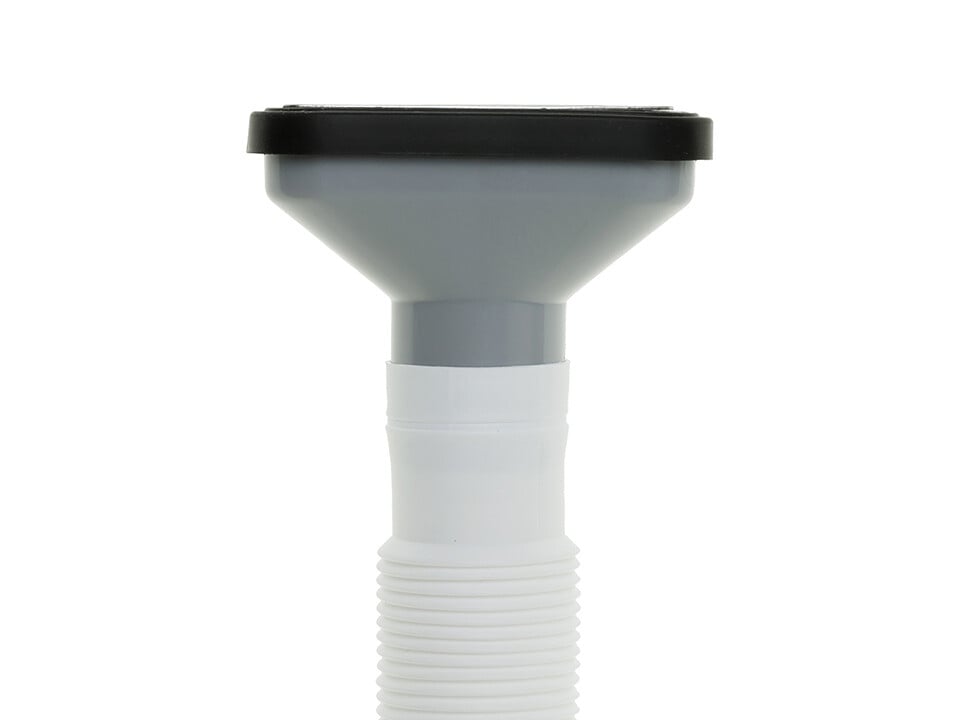 Sifon Save Space cu cuvă simplă, telescopic, manual, cu mască – preaplin vertical