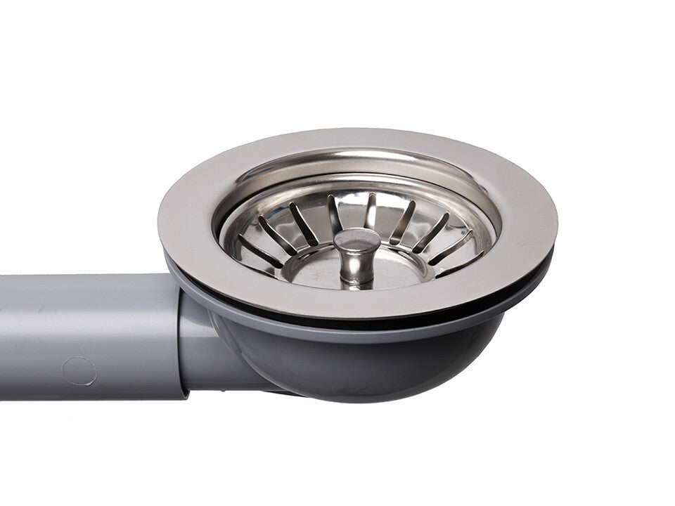 Sifon Save Space cu cuvă simplă, telescopic, manual, cu mască – preaplin vertical