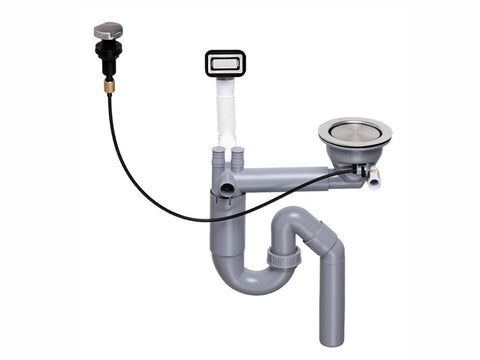 Sifon Save Space cuvă simplă telescopic manual cu mască – preaplin dreptunghiular
