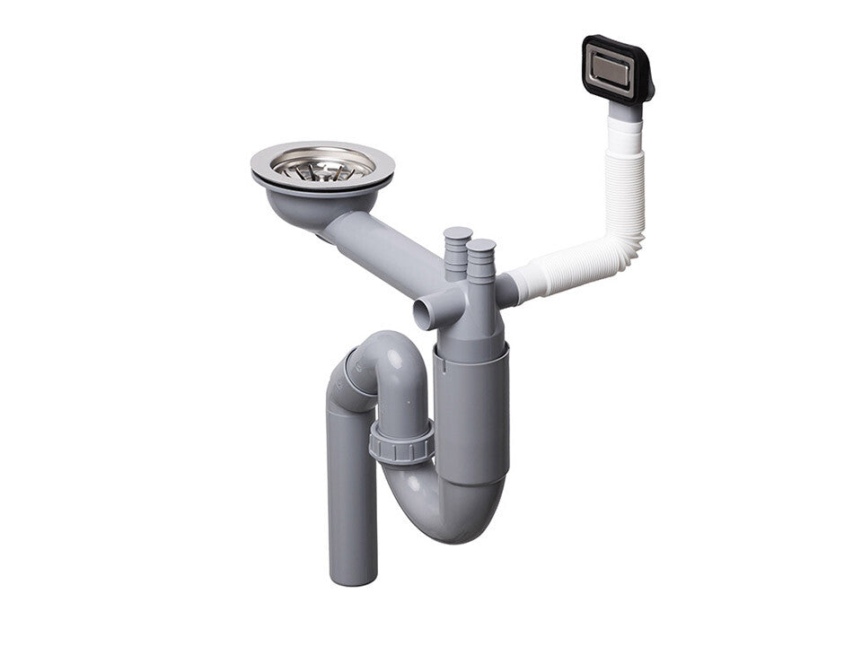 Sifon Save Space cuva simplă telescopic manual – preaplin dreptunghiular