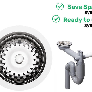 Sifon Save Space cuva simplă telescopic manual – preaplin dreptunghiular