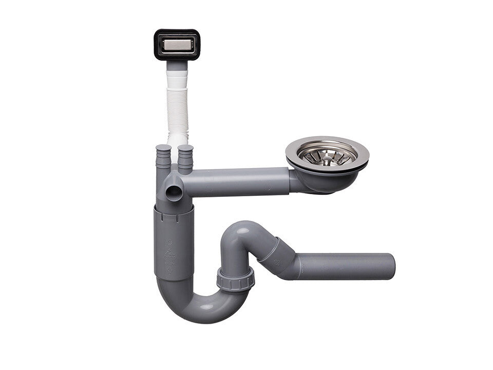 Sifon Save Space cuva simplă telescopic manual – preaplin dreptunghiular