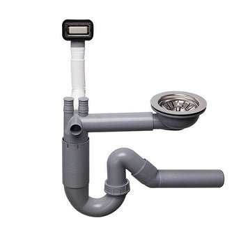 Sifon Save Space cuva simplă telescopic manual – preaplin dreptunghiular