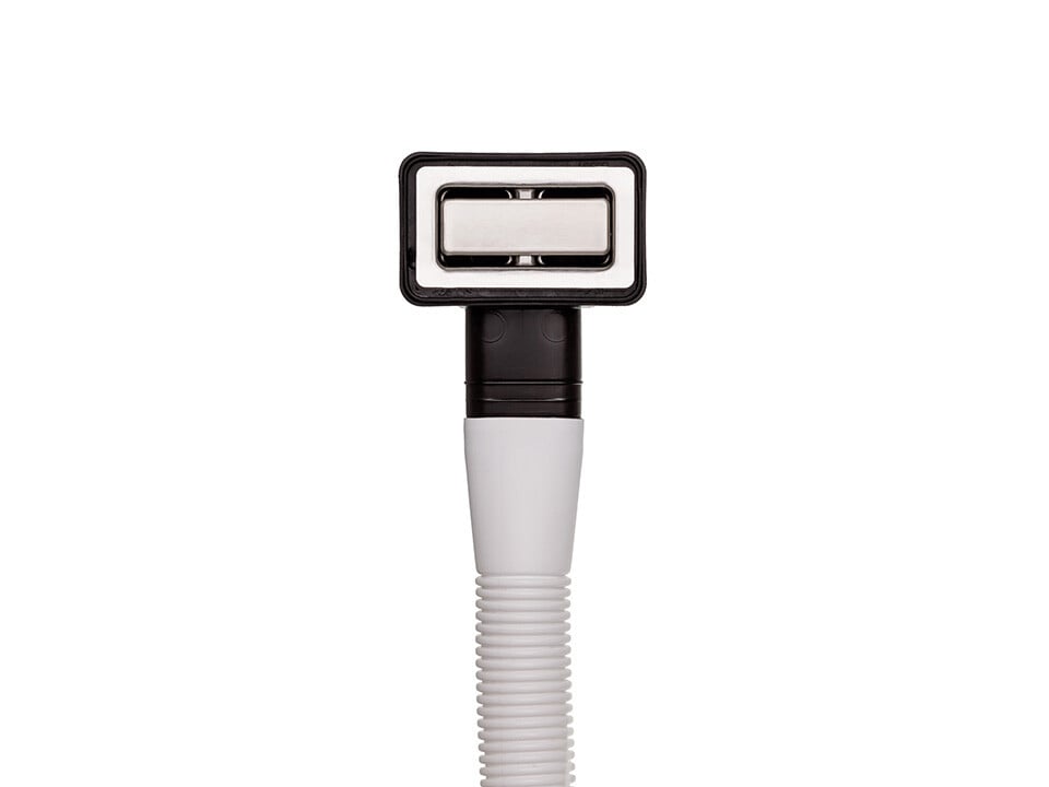 Sifon Save Space două cuve telescopic manual cu mască – preaplin dreptunghiular