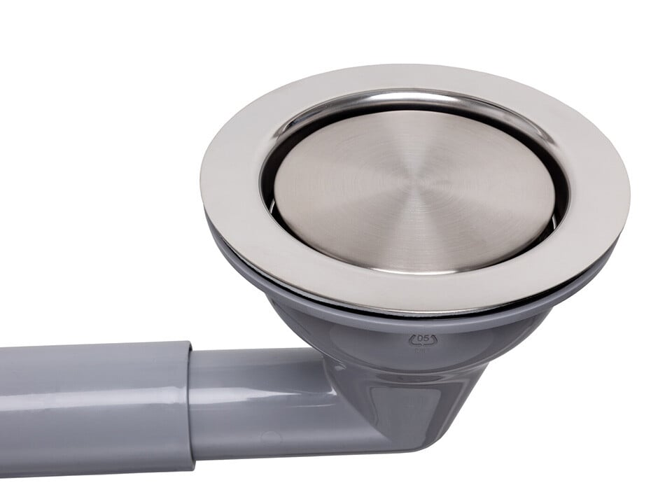 Sifon Save Space două cuve telescopic manual cu mască – preaplin dreptunghiular