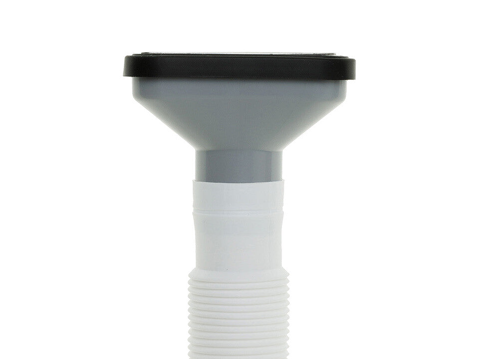 Sifon Save Space două cuve telescopic, manual cu mască – preaplin vertical